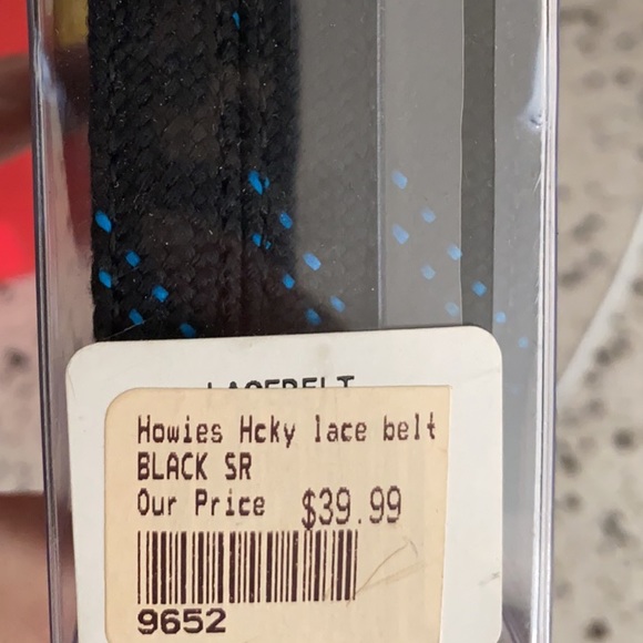 Men’s black and blue hockey lace belt - Picture 2 of 2